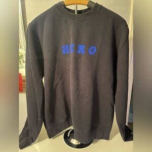 DESIGNER “HERO” CREWNECK SWEATSHIRT BY SANDRO PARIS $192 THICK Large